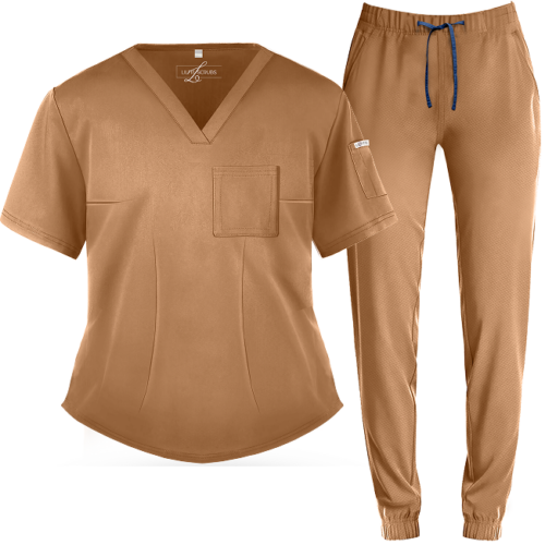 Orange Jogger Scrub Set